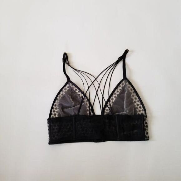 NWT Victoria's Secret Starburst Satin/Mesh Criss-Cross Back Long Line Bra - Picture 5 of 6